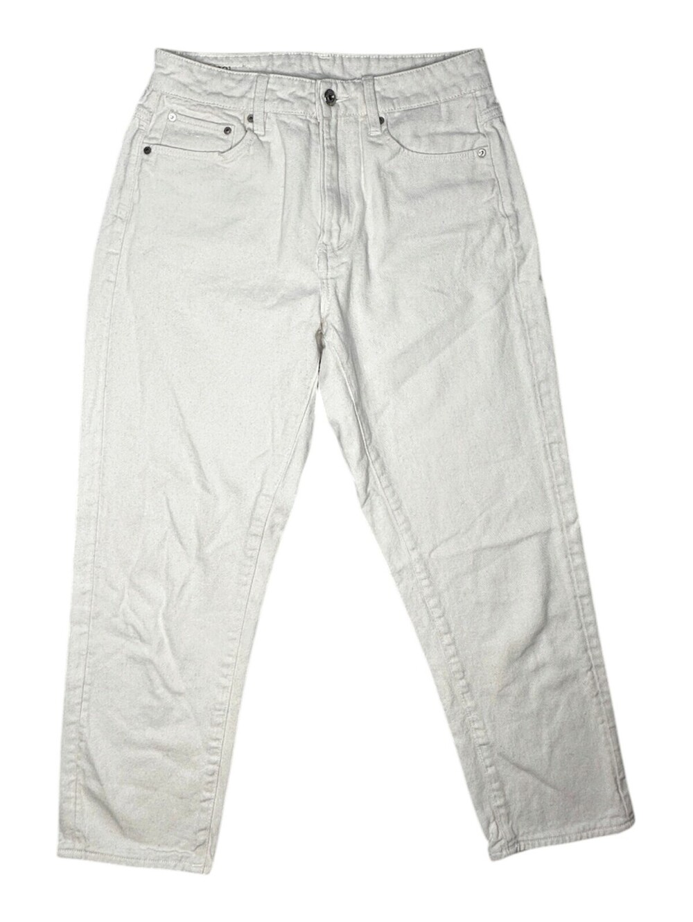 G-Star RAW 3301 Ultra High Straight White Cropped Jeans - Women's Size 27x30